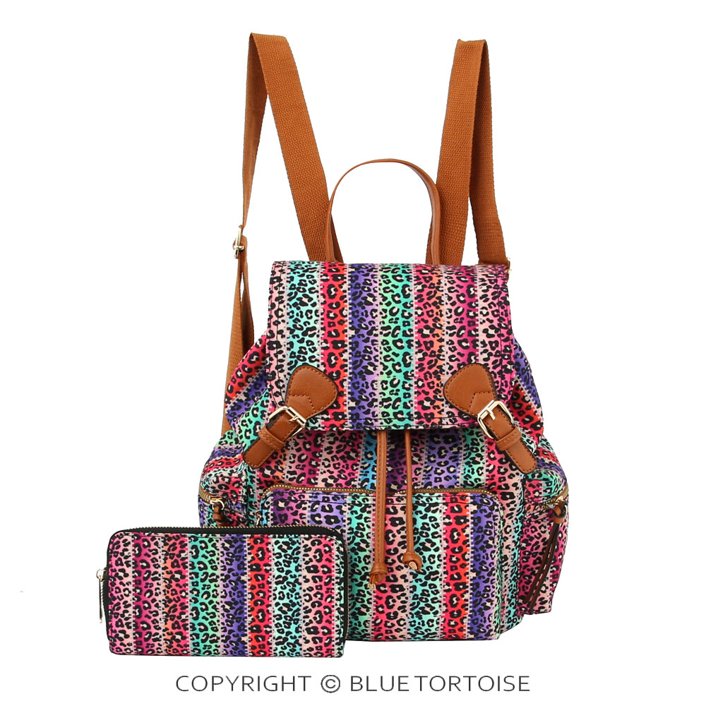 Rainbow Leopard Printed Backpack