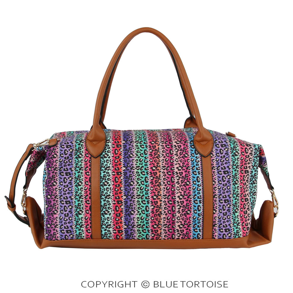 Rainbow Leopard Printed Duffle Bag