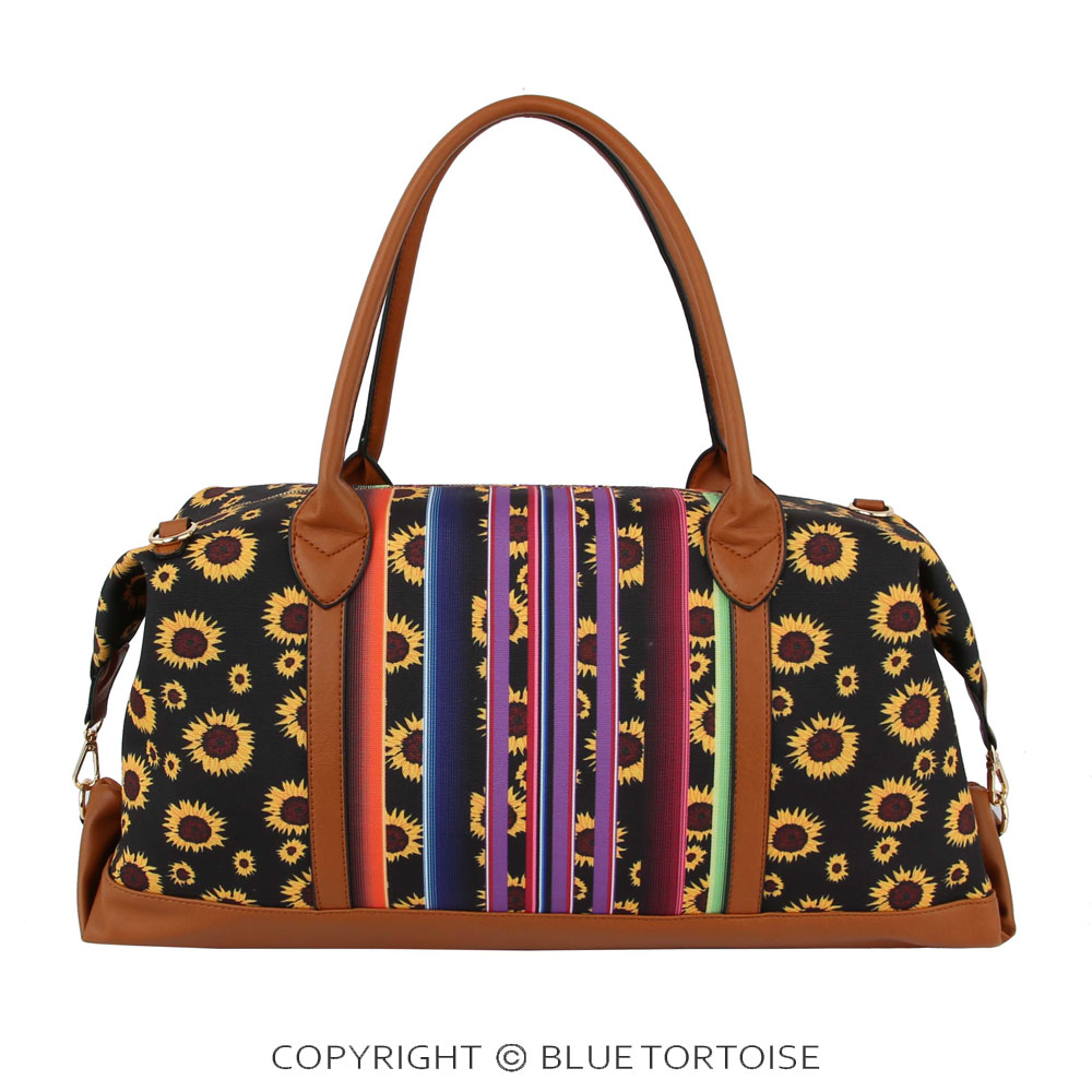 Sunflower and Serape Printed Duffle Bag