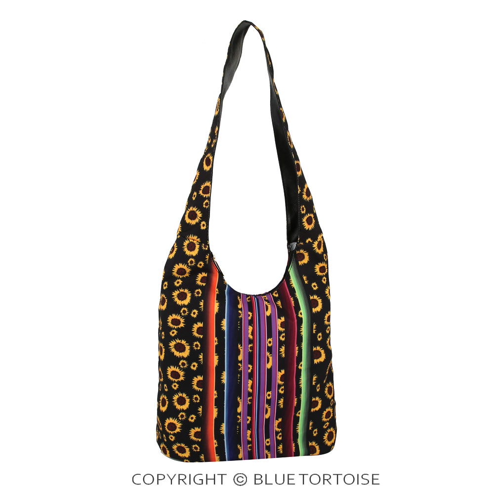 Sunflower and Serape Printed Hobo Bag - Image 5