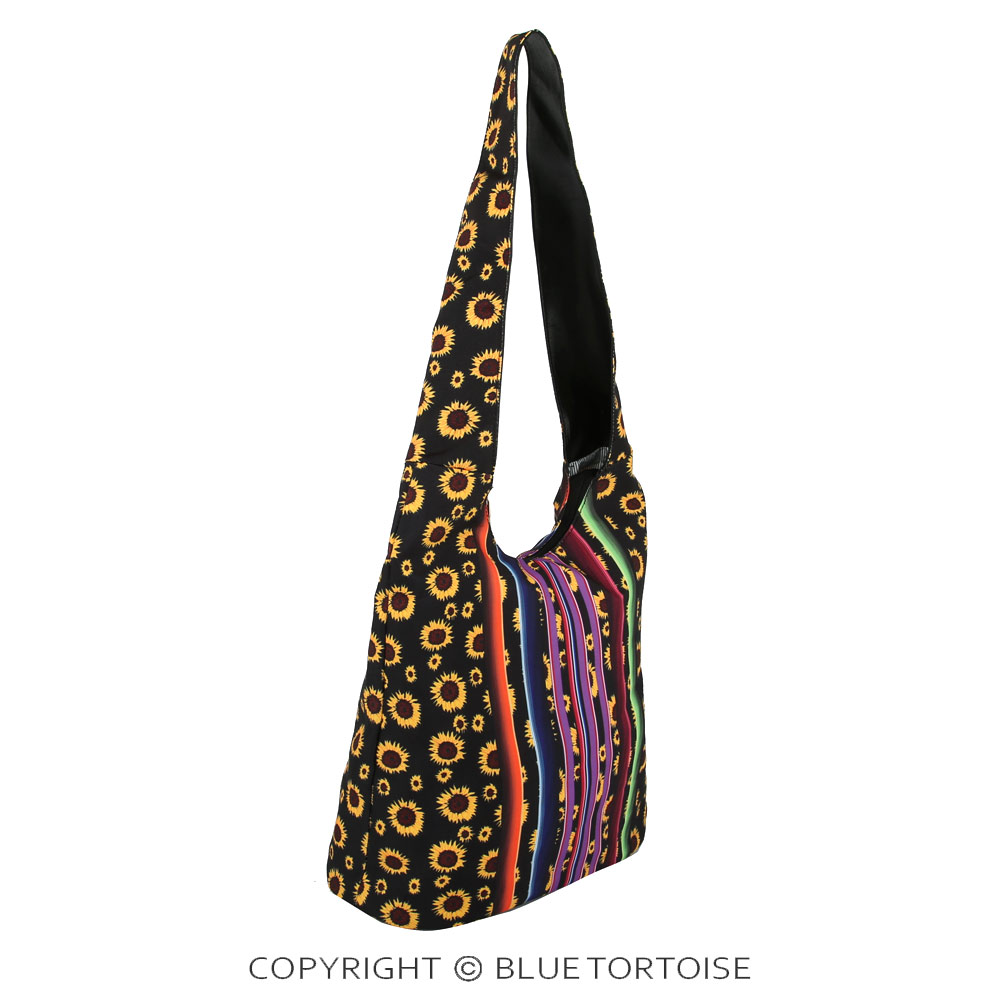 Sunflower and Serape Printed Hobo Bag - Image 4