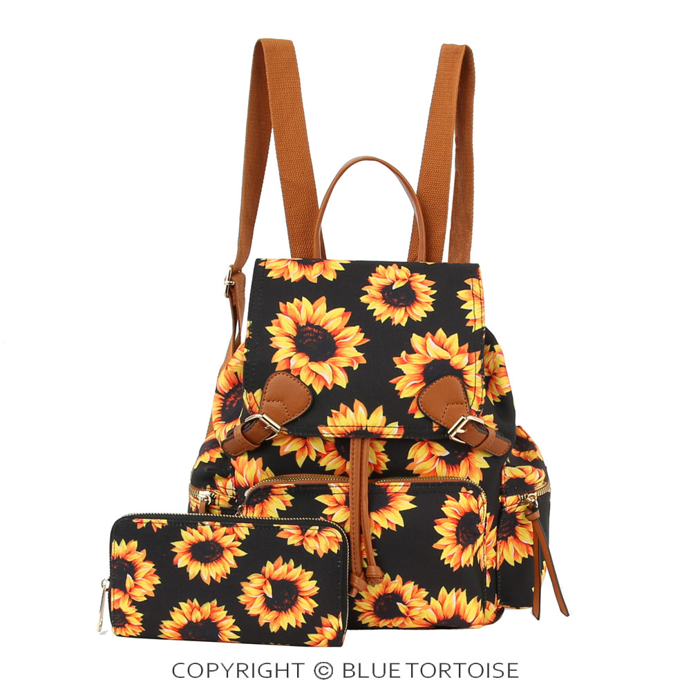 Sunflower Printed Backpack