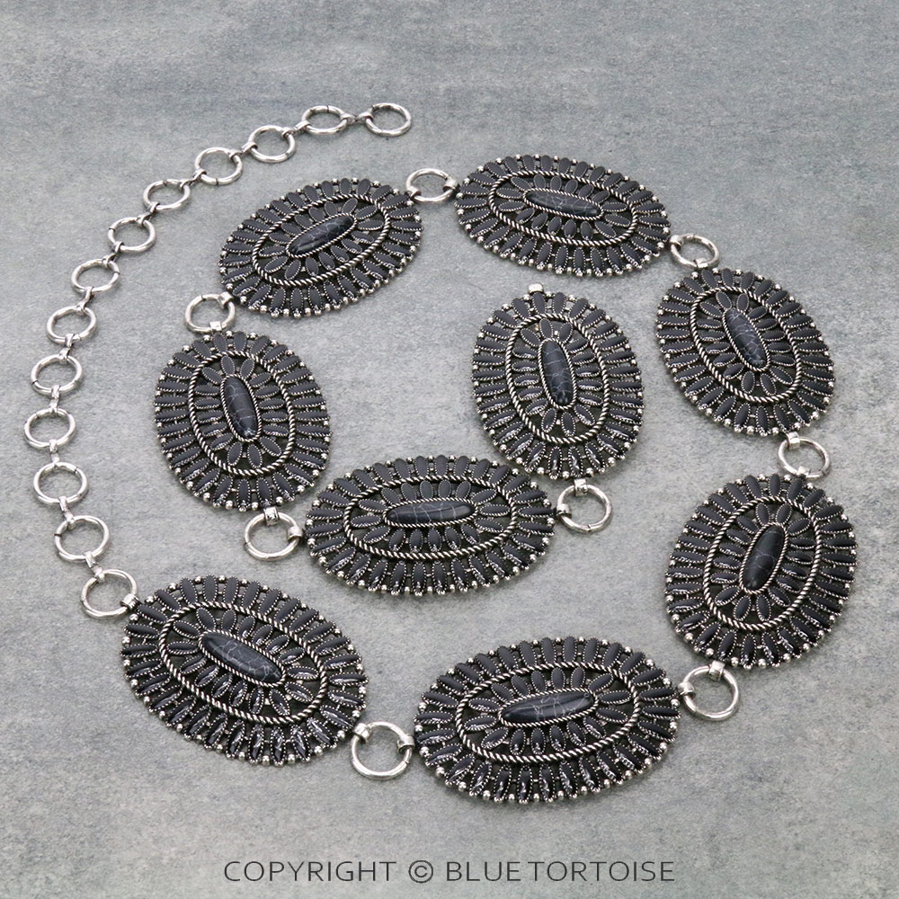 Western Epoxy Concho Stone Belt