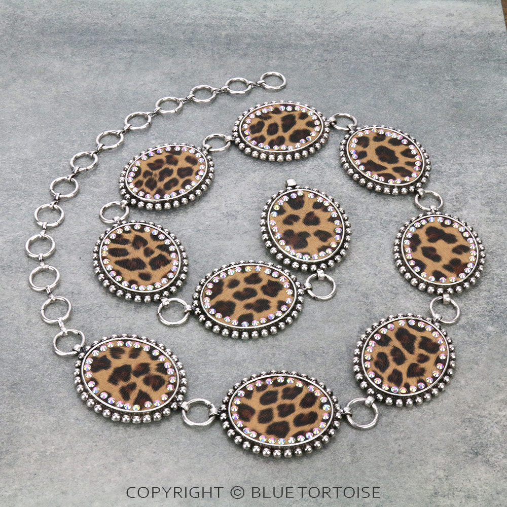 Western PU Leopard Belt