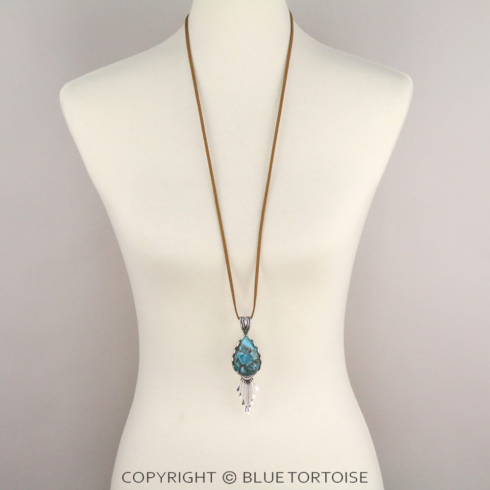 Western Teardrop Pendant Suede Necklace - Image 2
