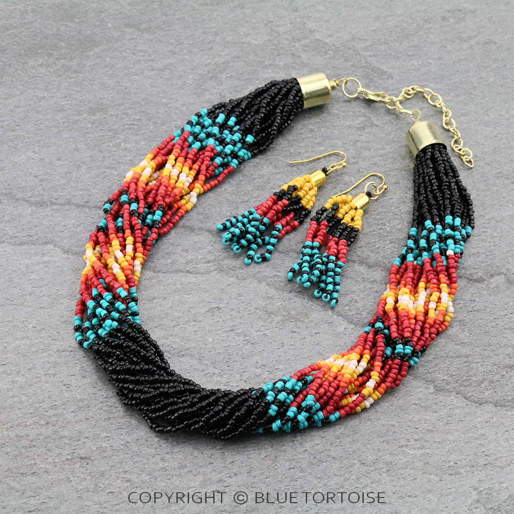 Seed Bead Multi Layered Necklace Set