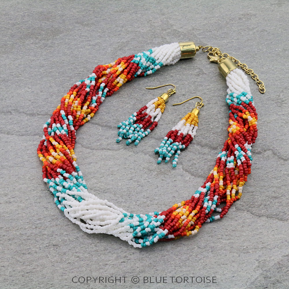 Seed Bead Multi Layered Necklace Set