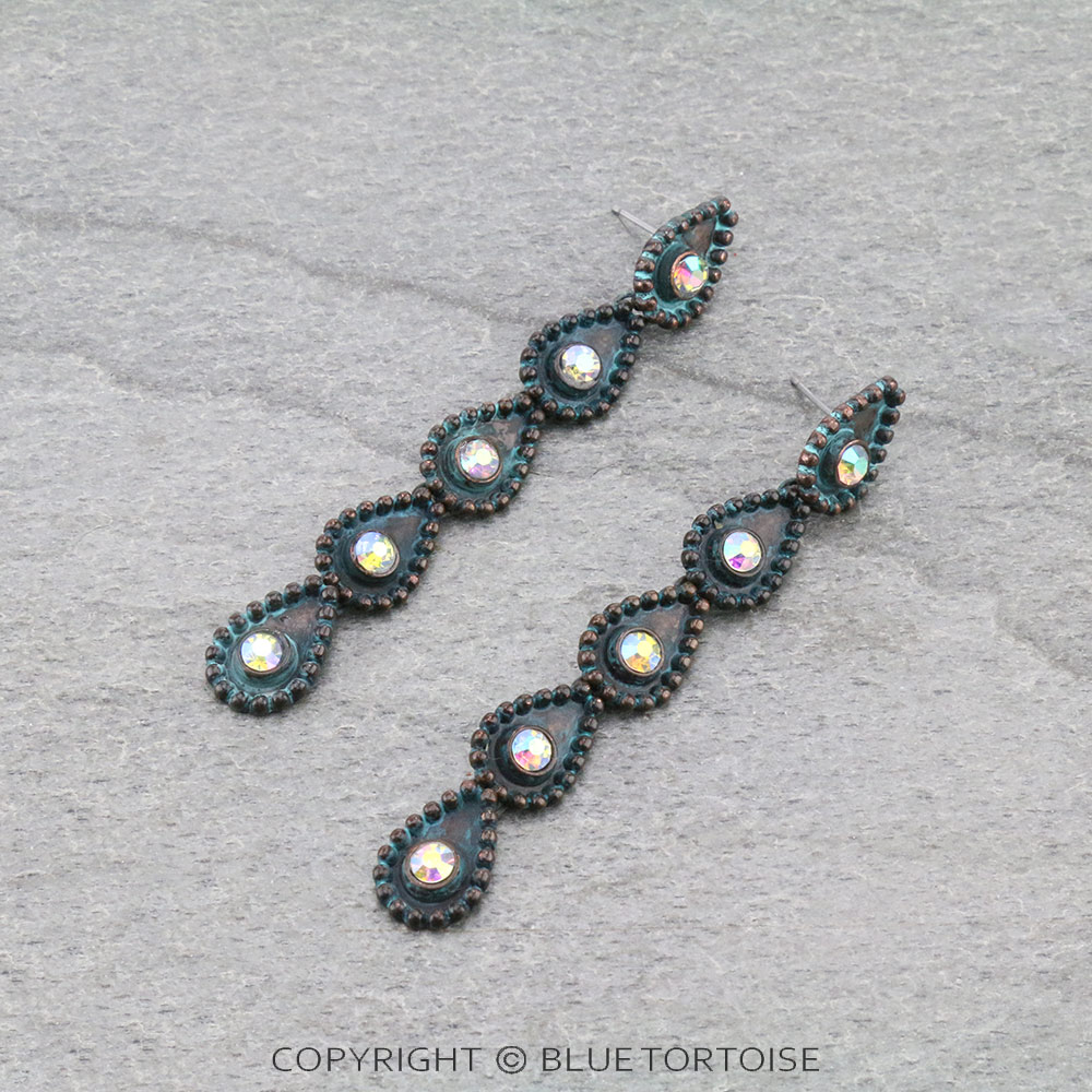 Multi Teardrop Stud Earrings