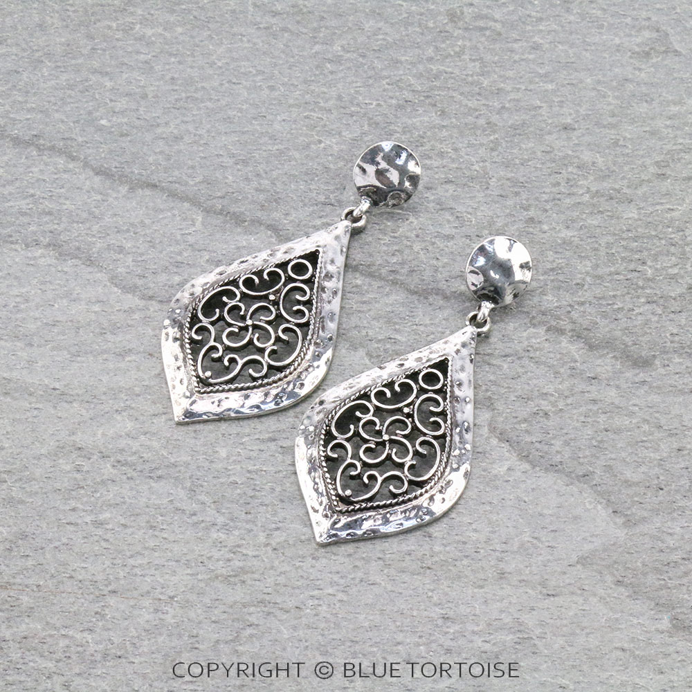 Western Teardrop Cutout Stud Earrings