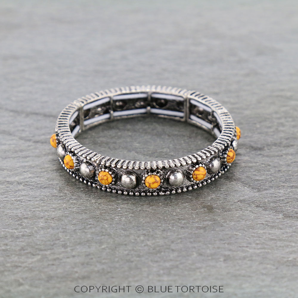 Western Style Stone Stretch Bracelet
