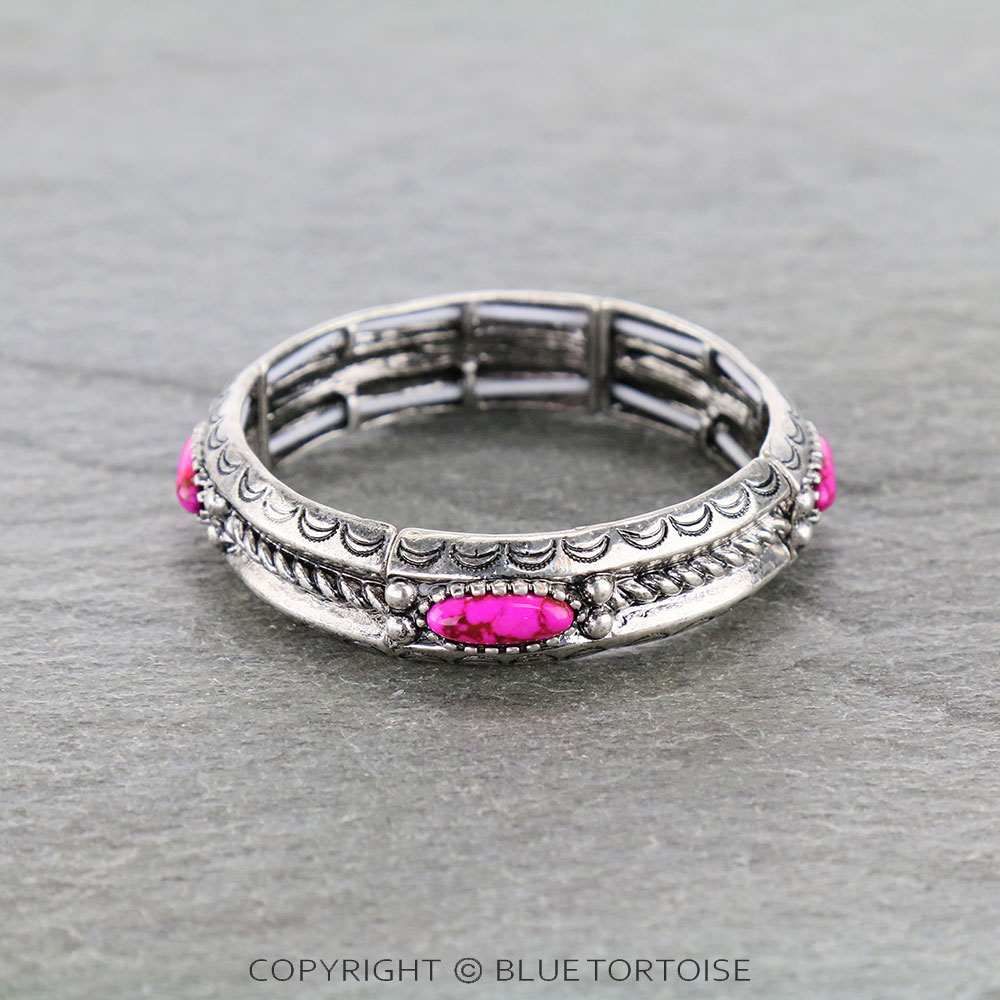 Western Style Stone Stretch Bracelet