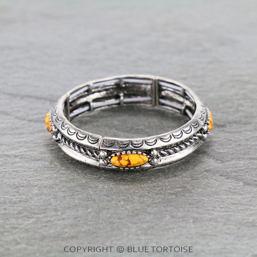 Western Style Stone Stretch Bracelet