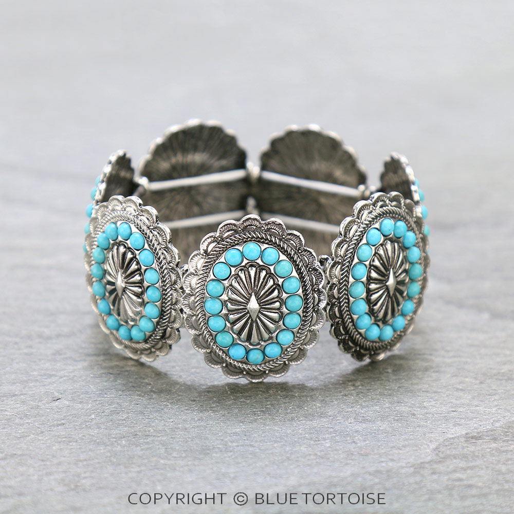 Western Concho Stretch Bracelet
