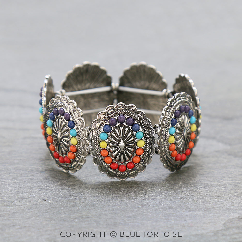 Western Concho Stretch Bracelet