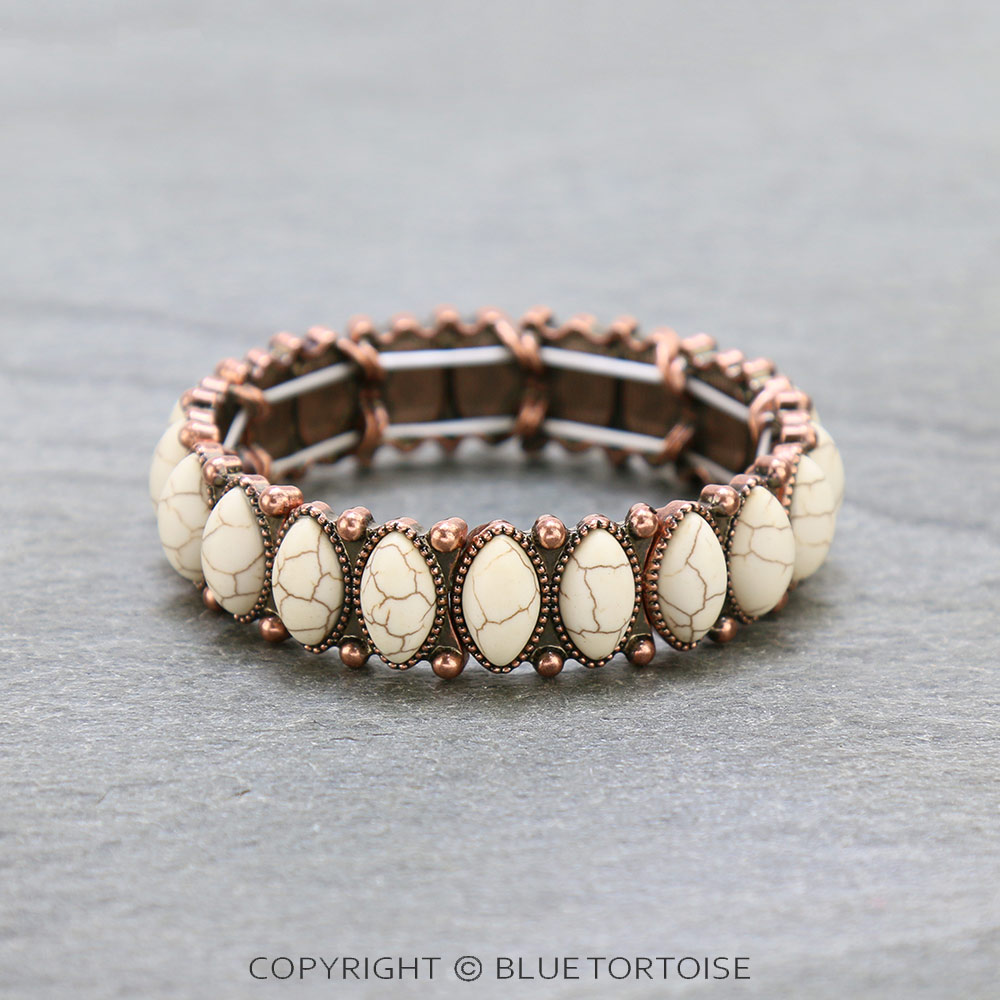 Western Oval Stone Stretch Bracelet