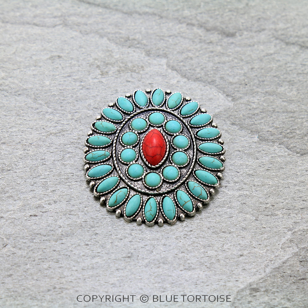 Western Concho Cluster Brooch Pin