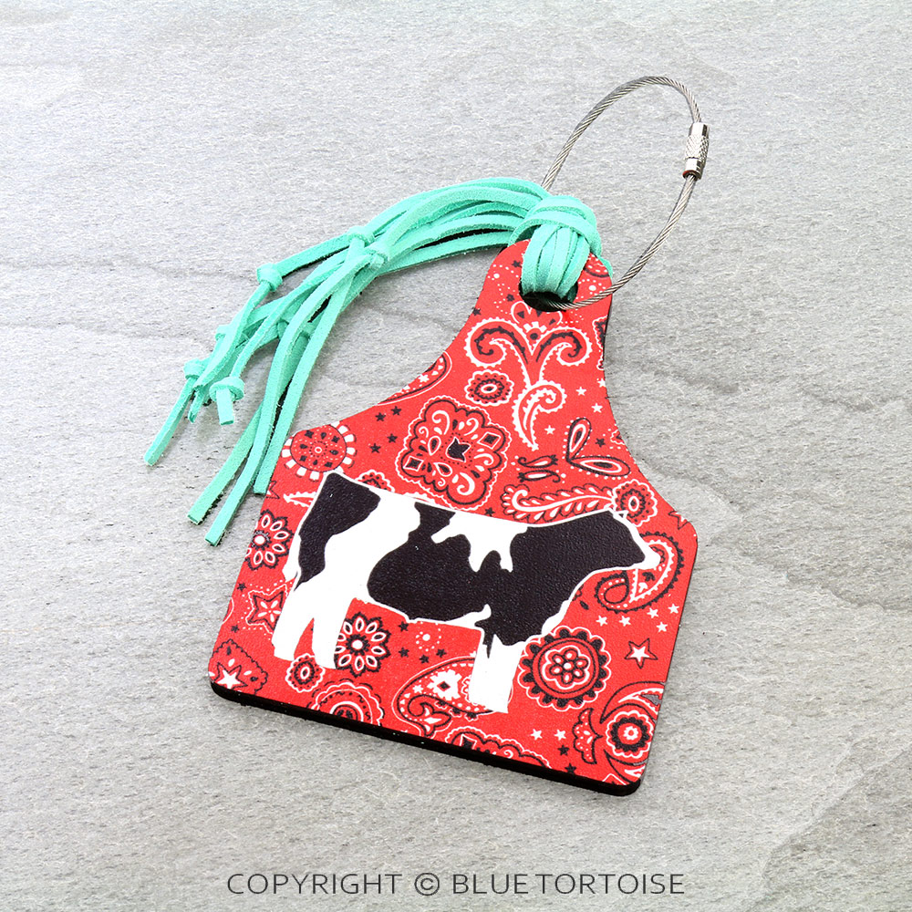 Western Cow Luggage Tag