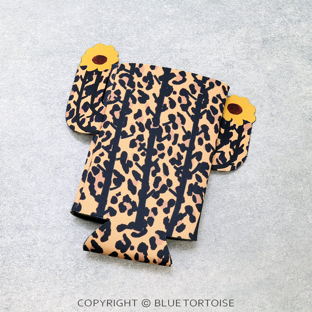 Leopard Cactus Skinny Bottle Drink Sleeve/Cooler
