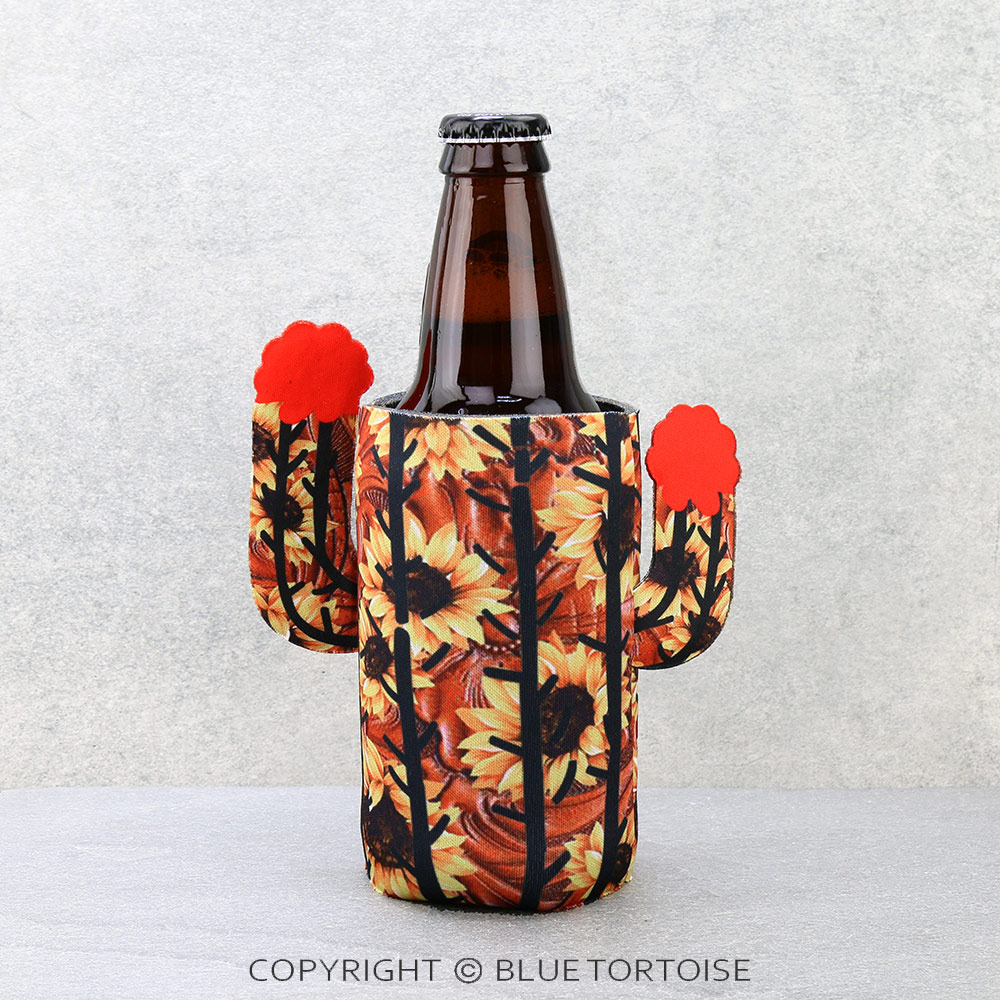 Sunflower Cactus Skinny Bottle Drink Sleeve/Cooler - Image 2
