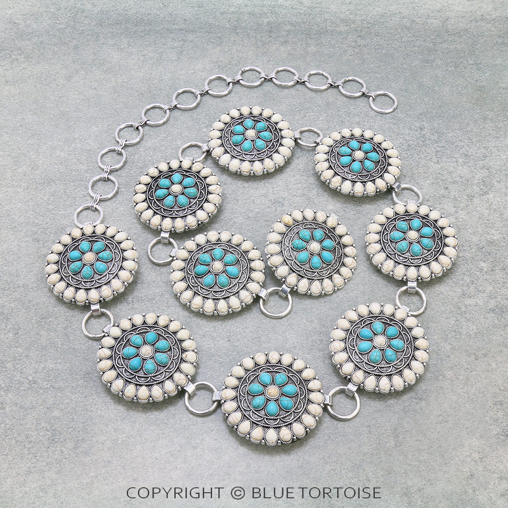 Western Concho with Stone Belt S/M