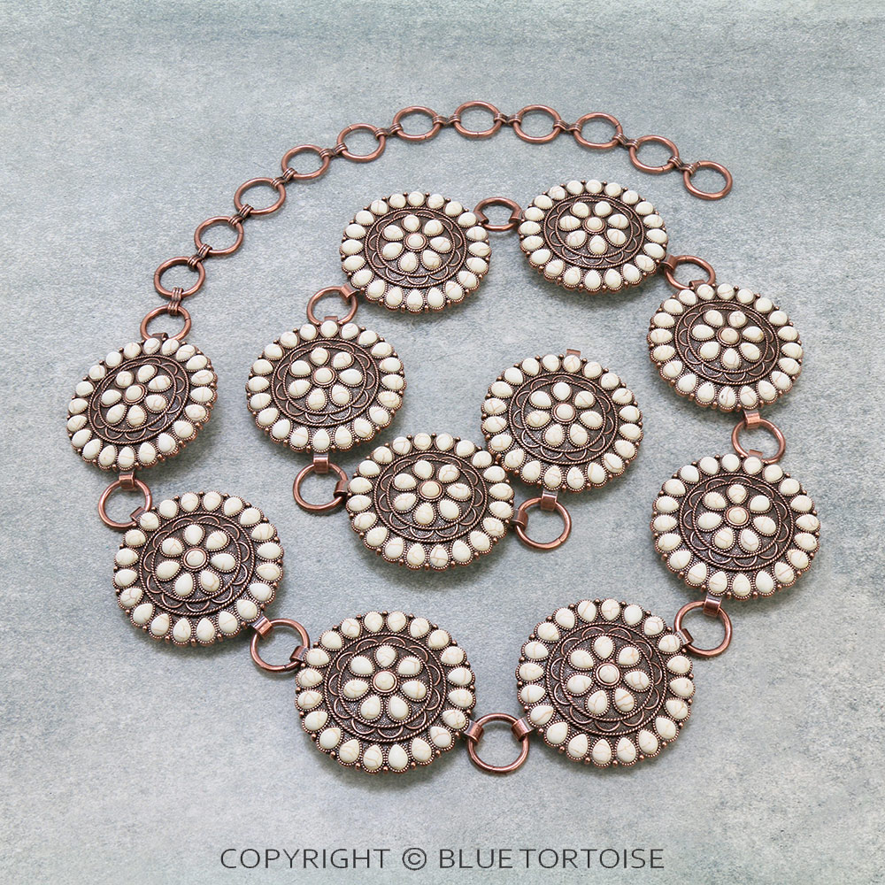 Western Concho with Stone Belt L/XL