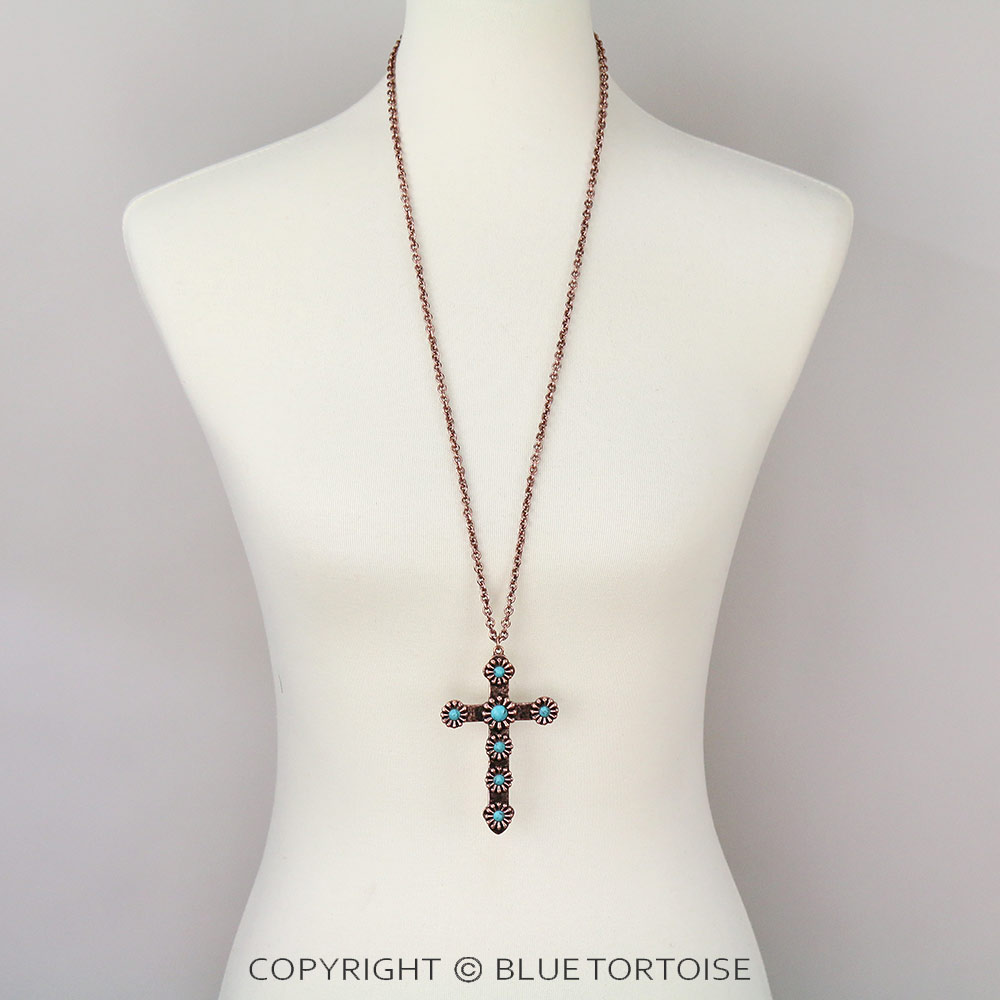Cross Pendant Long Necklace - Image 2