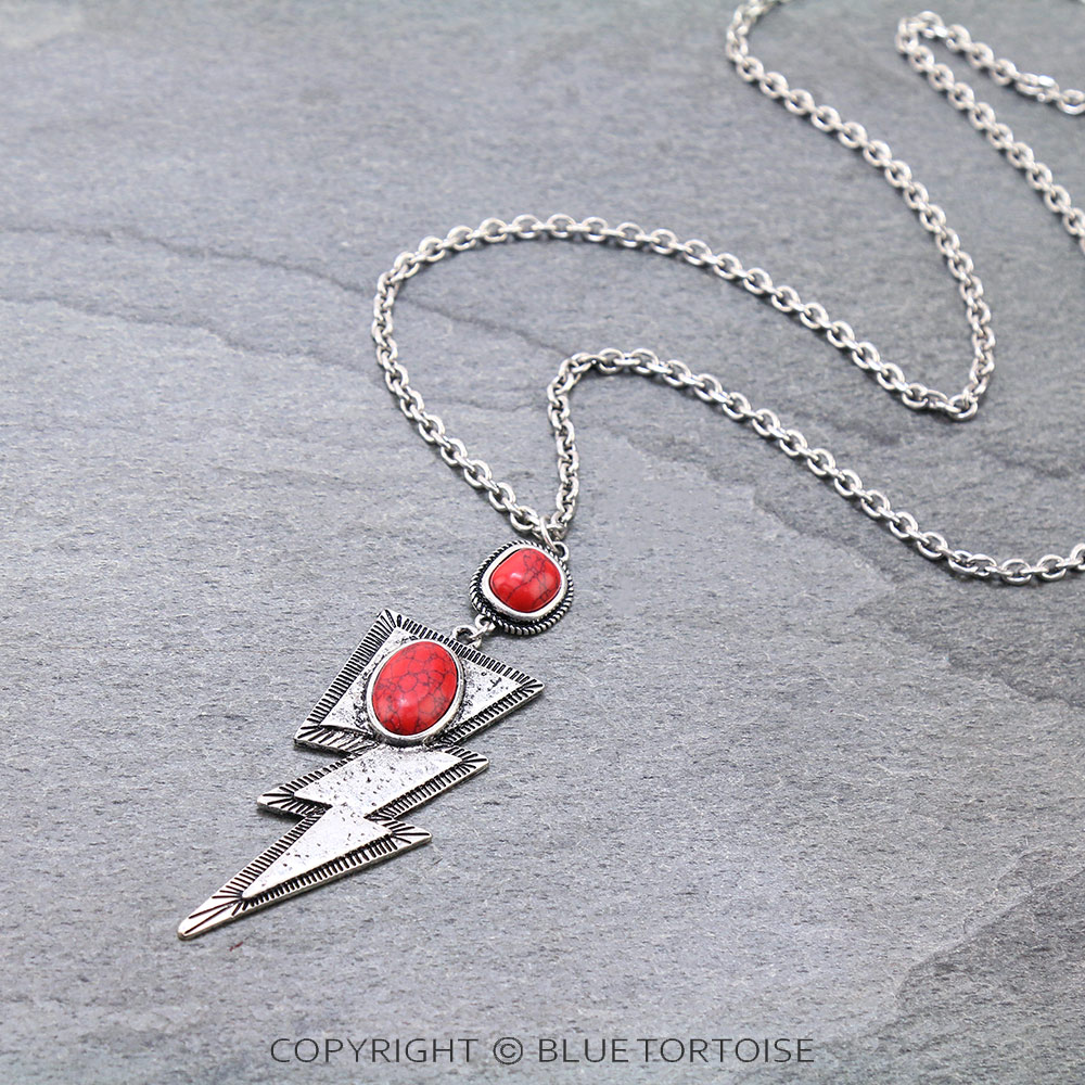 Lightning Pendant Long Necklace