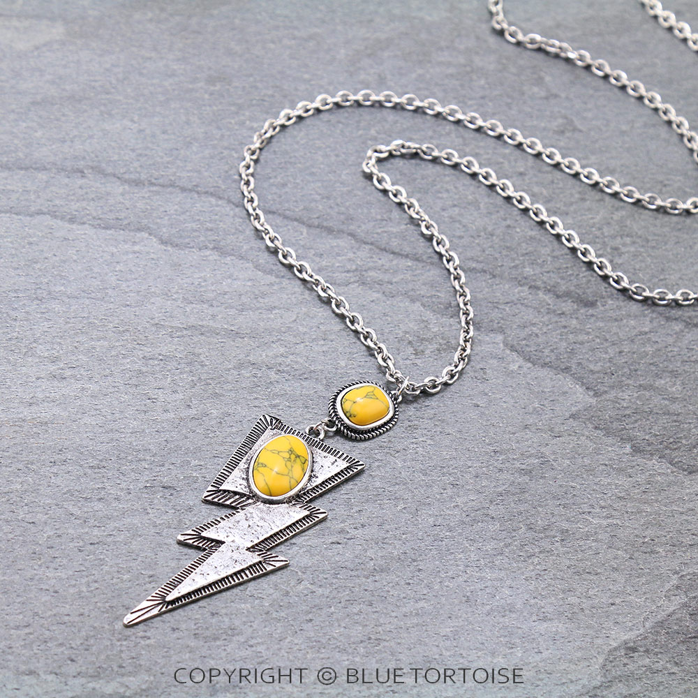 Lightning Pendant Long Necklace