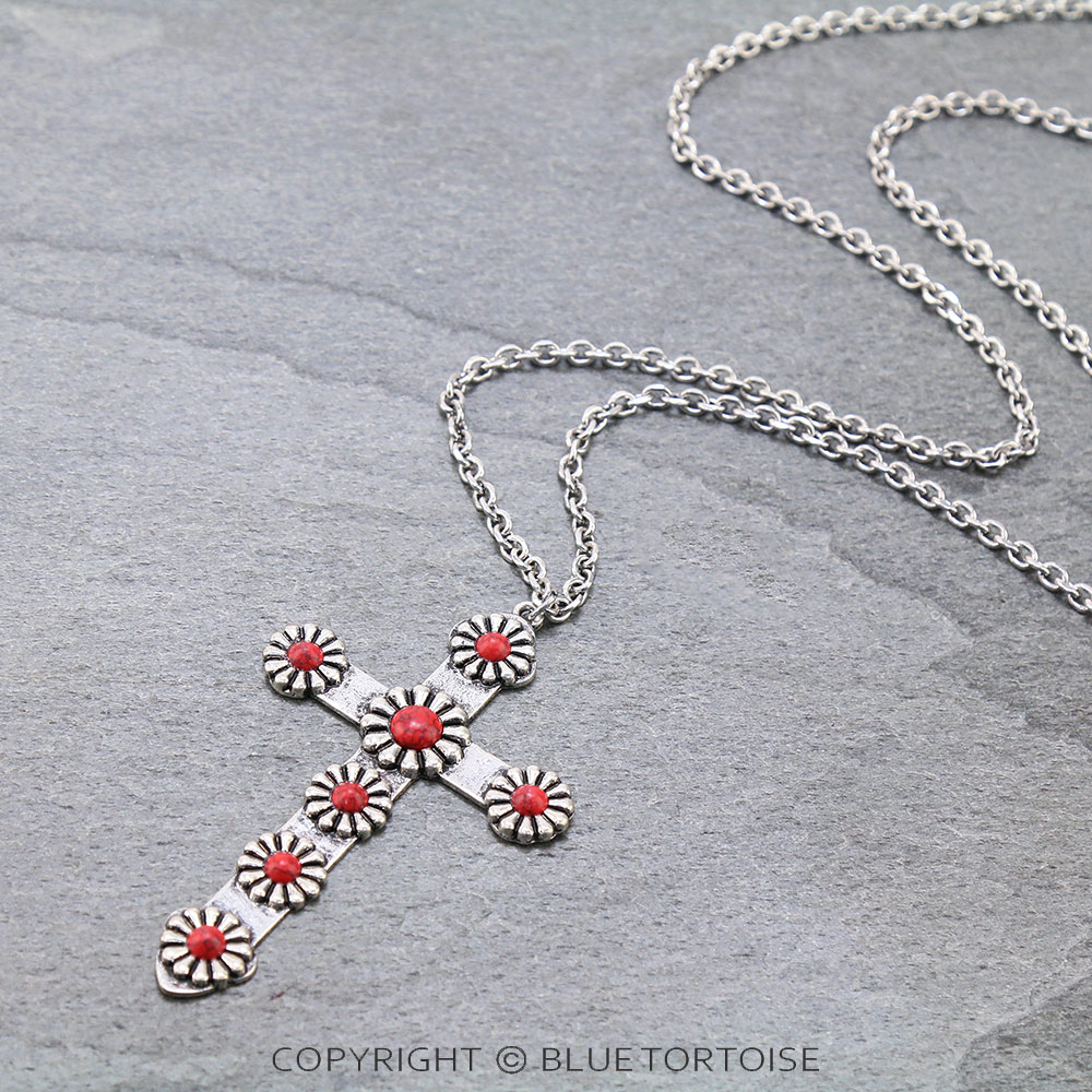 Cross Pendant Long Necklace