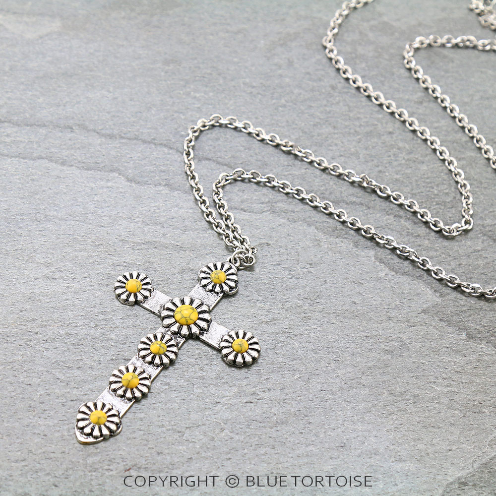 Cross Pendant Long Necklace