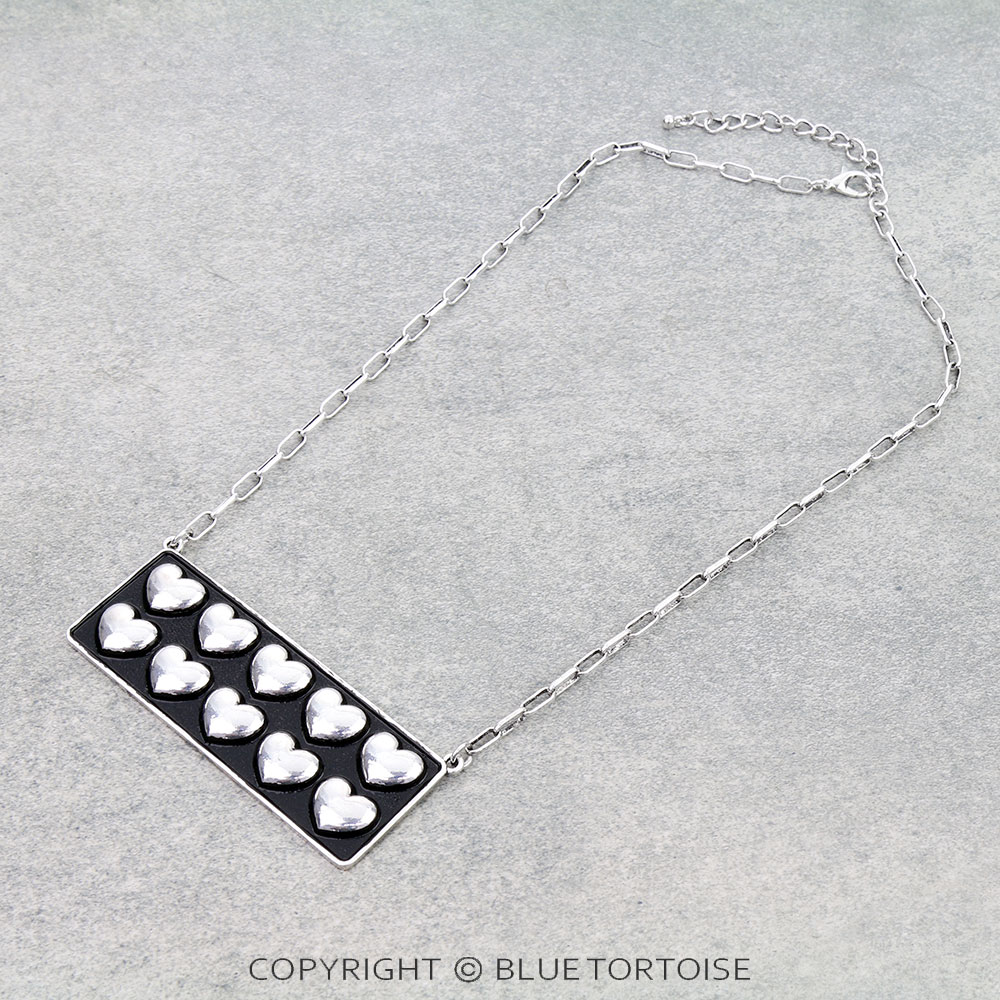 Western Heart Bubble Plate Necklace