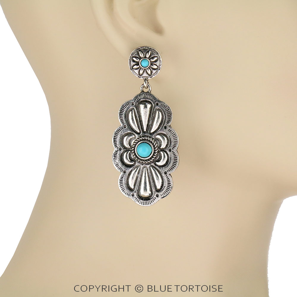Western Chunky Concho Stud Earrings - Image 2