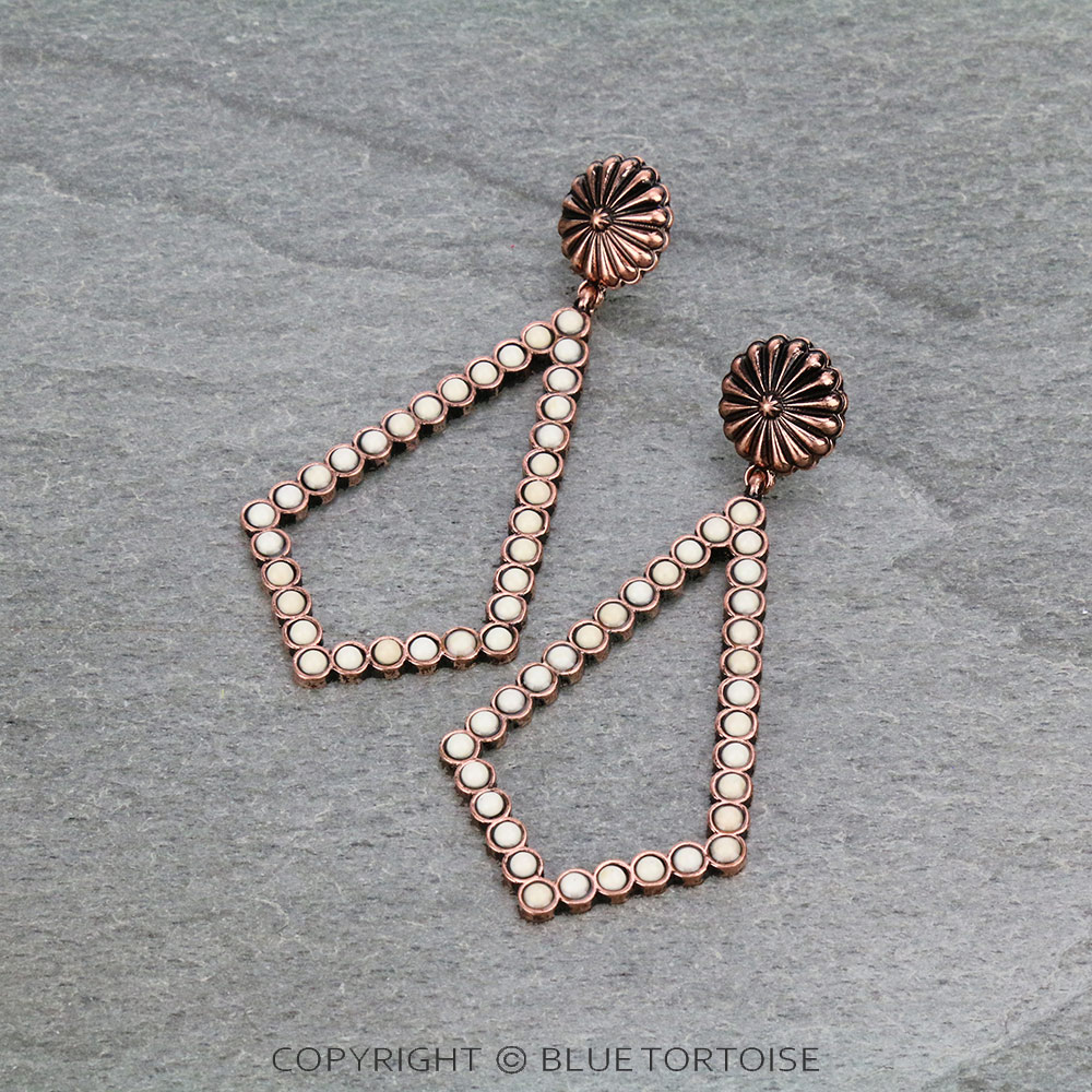 Western Diamond Stone Stud Earrings