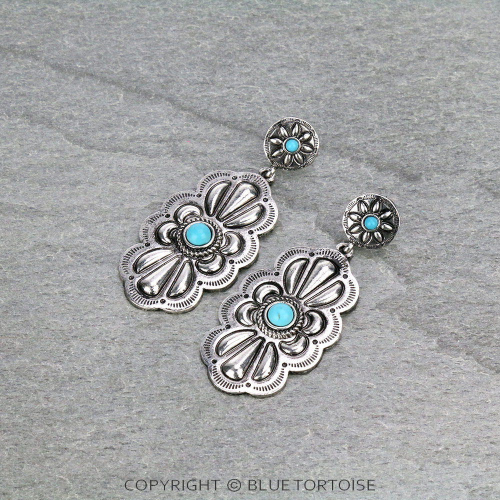 Western Chunky Concho Stud Earrings