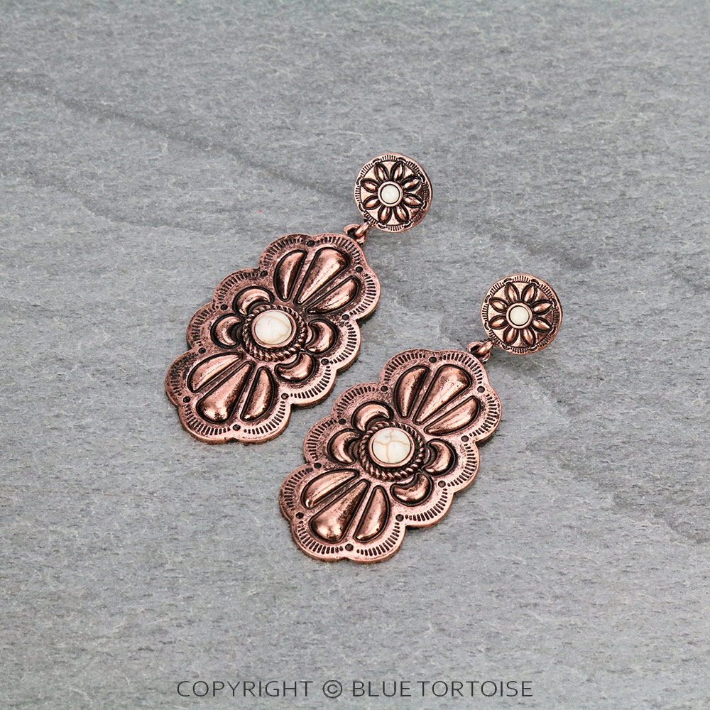 Western Chunky Concho Stud Earrings