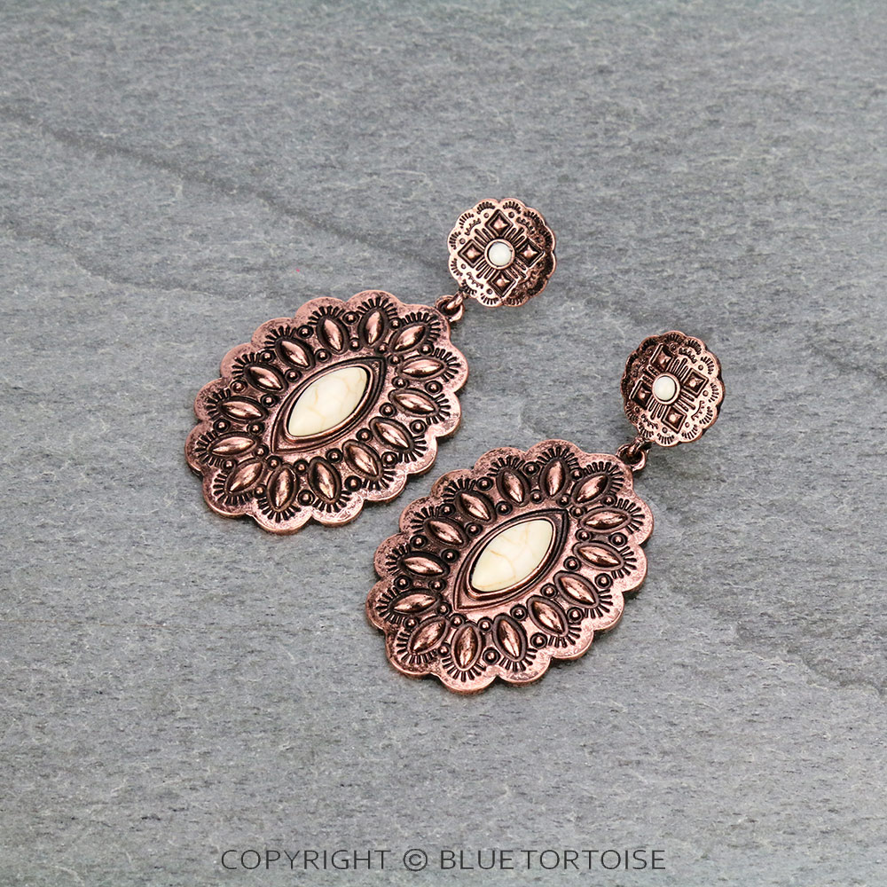 Western Chunky Concho Stud Earrings