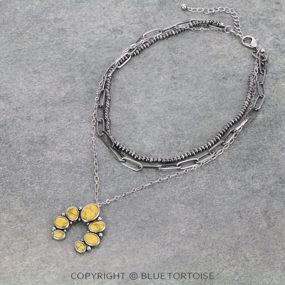 Multi Layered with Squash Blossom Pendant Necklace