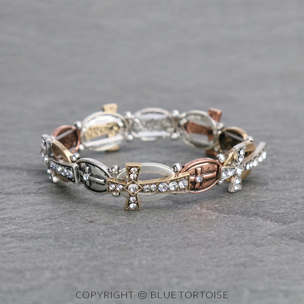 Metal Cross Stretch Bracelet