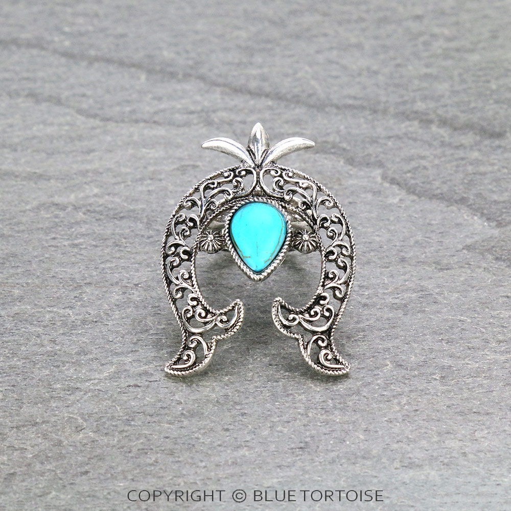 Western Squash Blossom Stone Stretch Ring