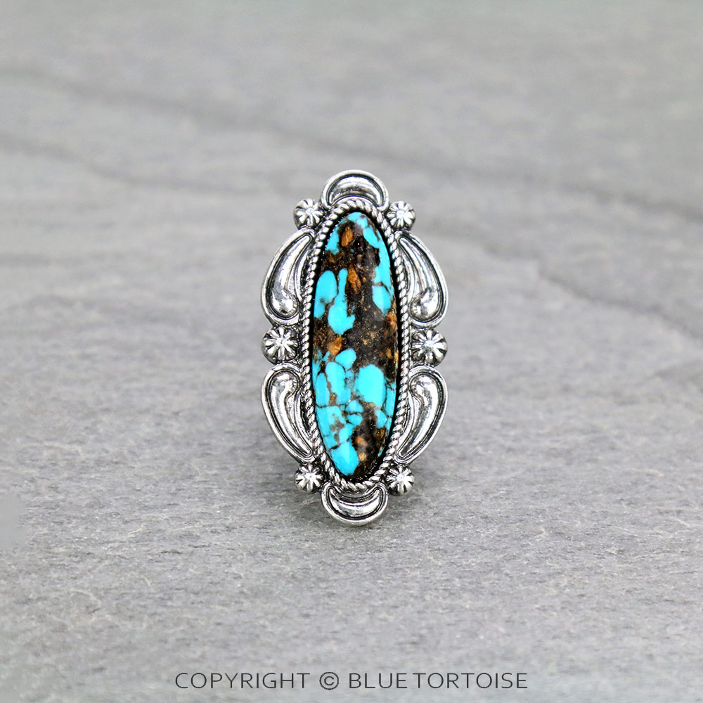 Western Handmade Stone Adjustable Ring