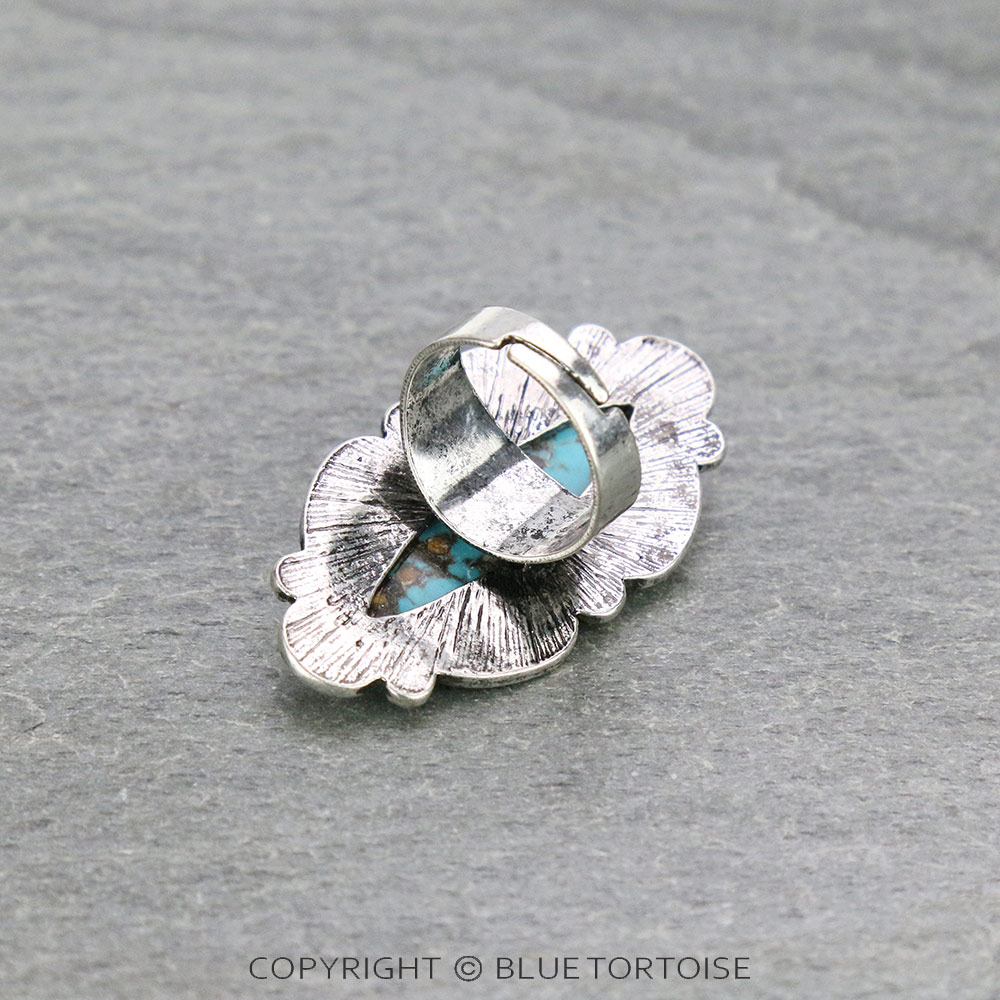 Western Handmade Stone Adjustable Ring - Image 3