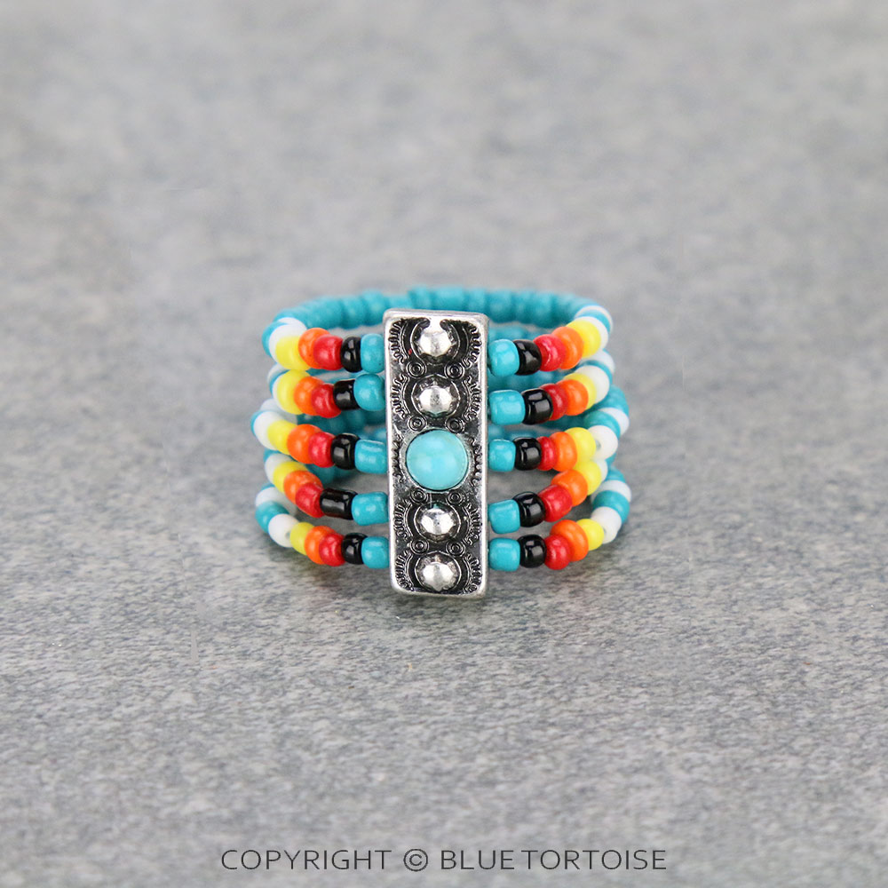 5 Layered Seed Bead Stretch Ring
