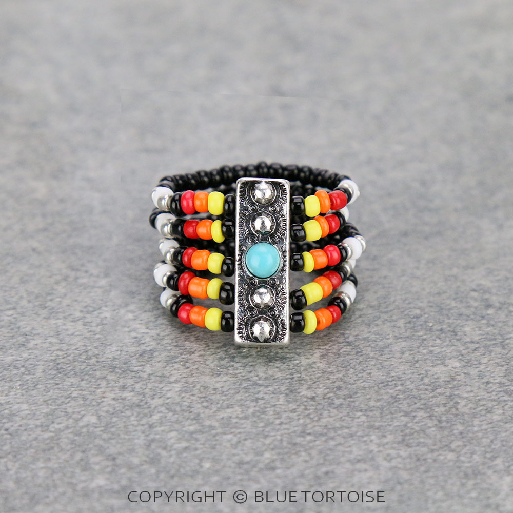 5 Layered Seed Bead Stretch Ring