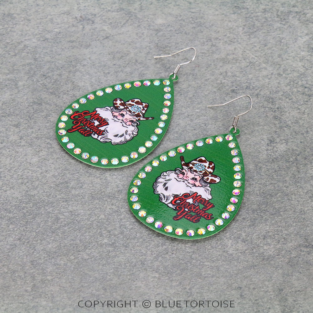 Christmas Santa Teardrop Dangle Earrings