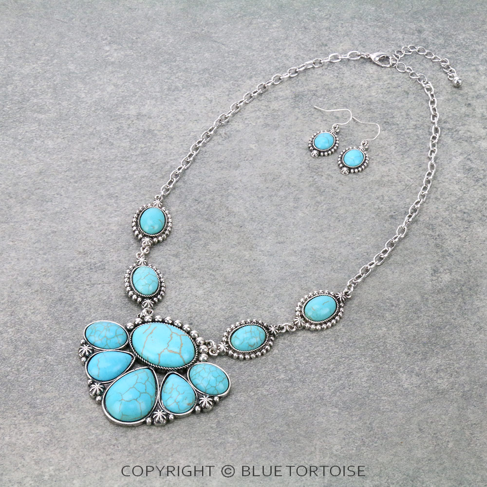Western Synthetic Stone Necklace Set