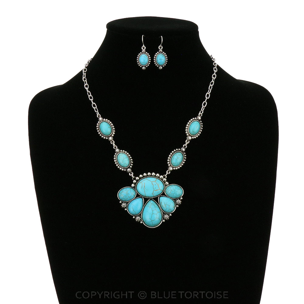 Western Synthetic Stone Necklace Set - Image 2