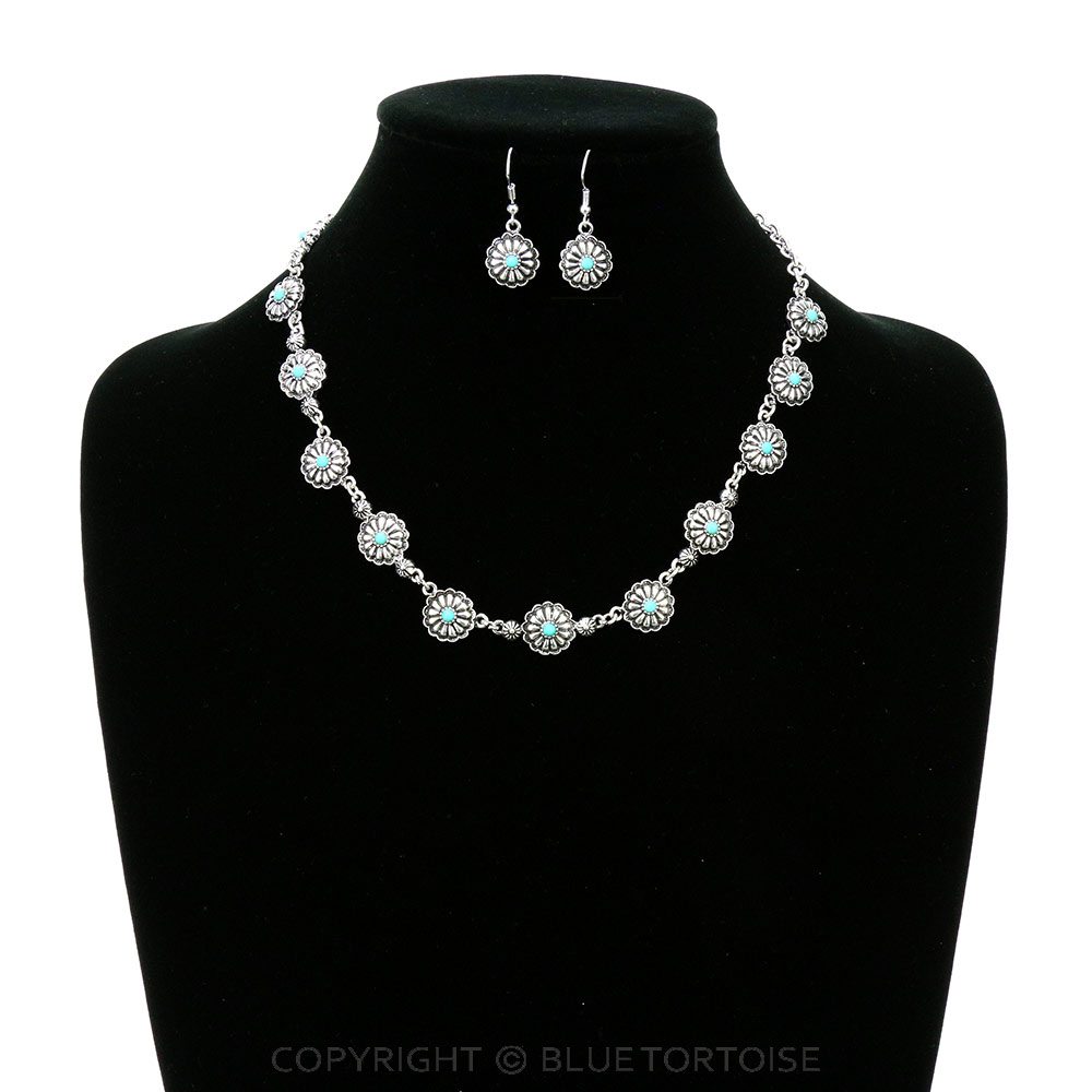 Western Concho Statement Necklace Set - Image 2