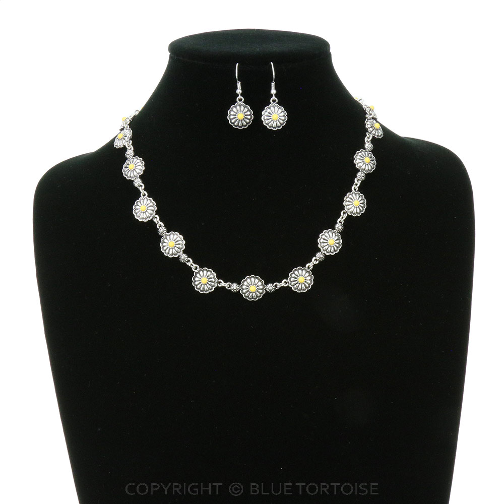 Western Concho Statement Necklace Set - Image 2