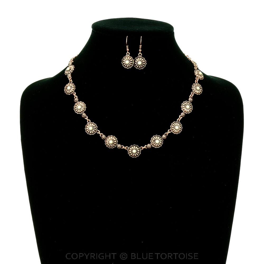 Western Concho Statement Necklace Set - Image 2