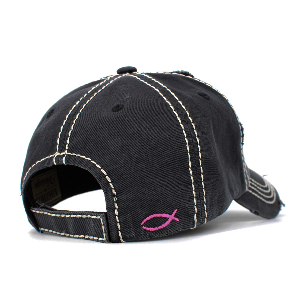 "With God All Things Are Possible" Washed Vintage Ballcap - Image 2